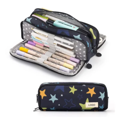 Школьная сумка-держатель для ручек из полиэстера, многофункциональная канцелярская сумка-карандаш на молнии, сумка-карандаш