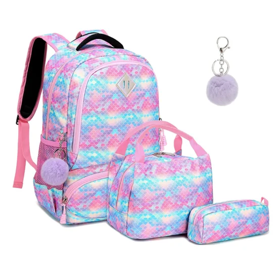 Модный школьный рюкзак с блестками для девочек, блестящая школьная сумка для учащихся начальной школы с пеналом для ланча